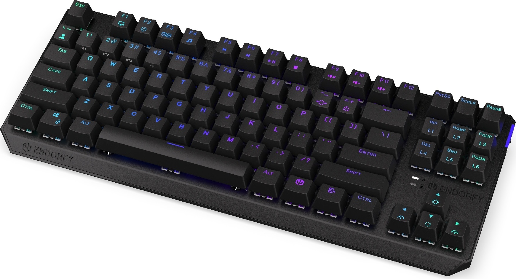 ENDORFY Klávesnice Thock TKL Wireless Black, Mechanická, Bezdrátová, ARGB, černá