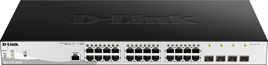 D-Link DGS-1210-28P/ME/E 24-Port 10/100/1000BASE-T PoE + 4-Port 1 Gbps SFP Metro Ethernet