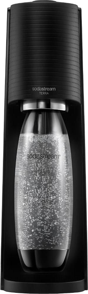 SodaStream Terra Black výrobník sody, mechanický, 1l láhev SodaStream Fuse, bombička s CO2, černý