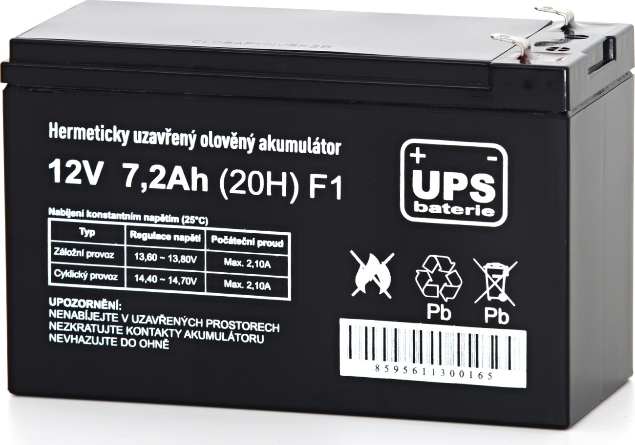UPS baterie 12V 7,2Ah F1