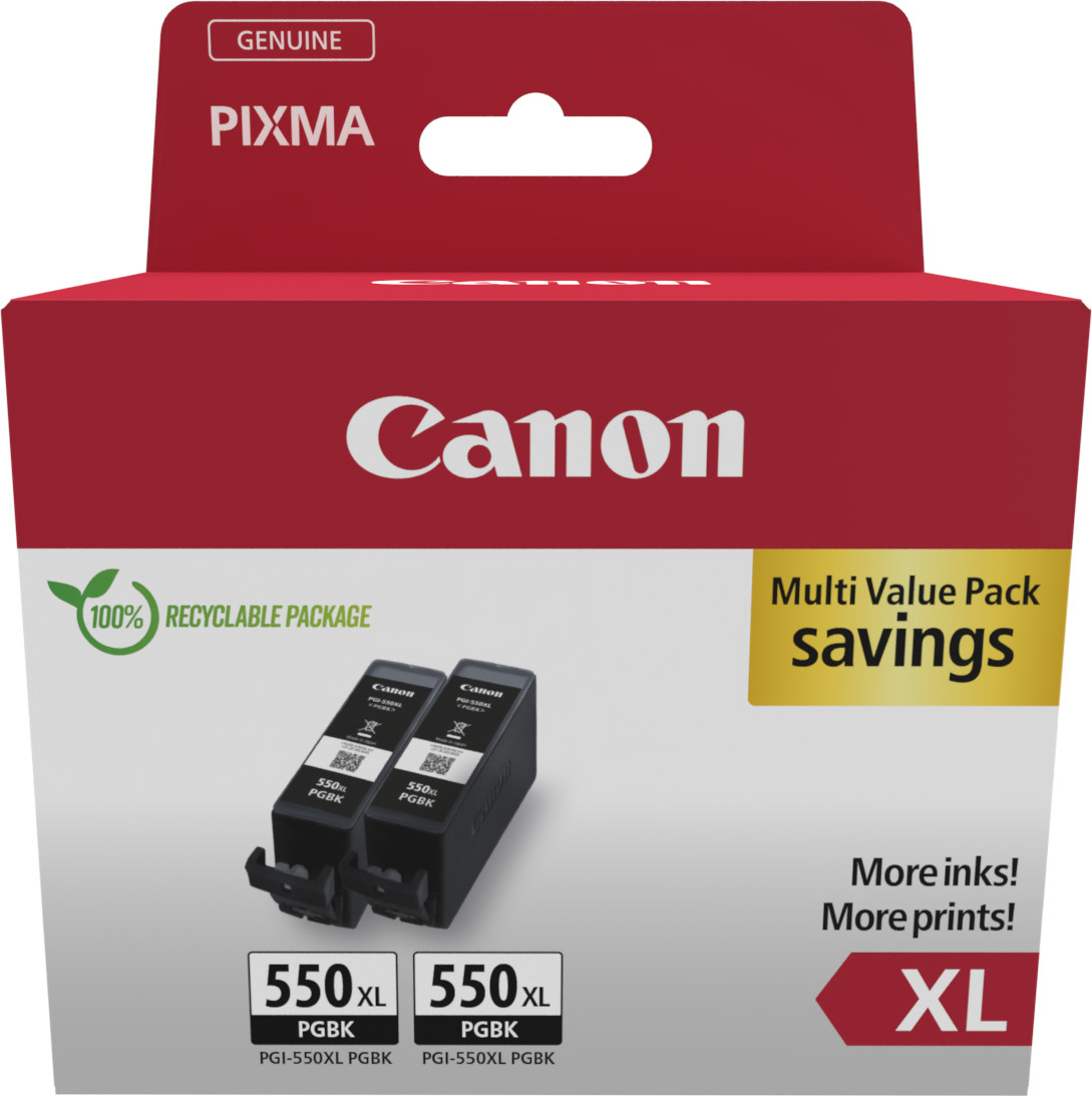 Canon CARTRIDGE PGI-550XL BK černá TWIN-PACK SEC pro iP7250,iP8750,iX6850,MX925,MX725,MG5450,MG5550,MG5655 (1000 str.)
