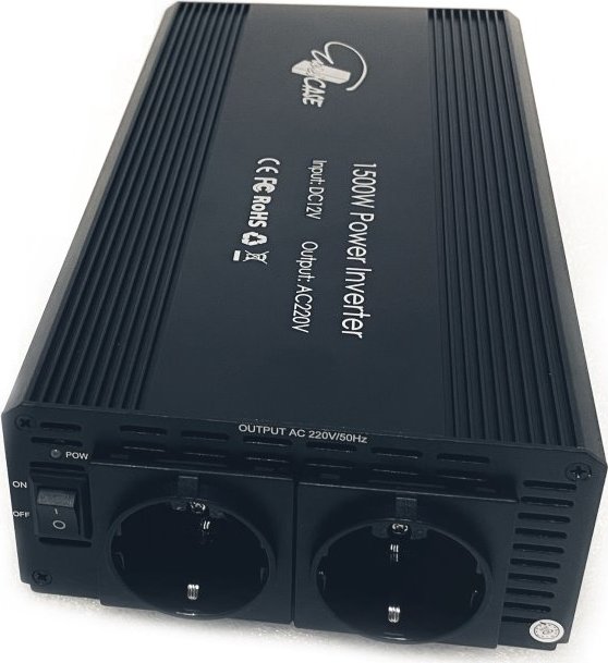 EUROCASE měnič napětí AC/DC 12V/230V/ 1500W/ 2x zásuvka