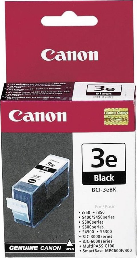Canon CARTRIDGE BCI-3e BK černý pro BJC-6200, i550, i560, i6500, i850, i865, MP-700, MP-730, MP-750, MP-760 (500 str.)