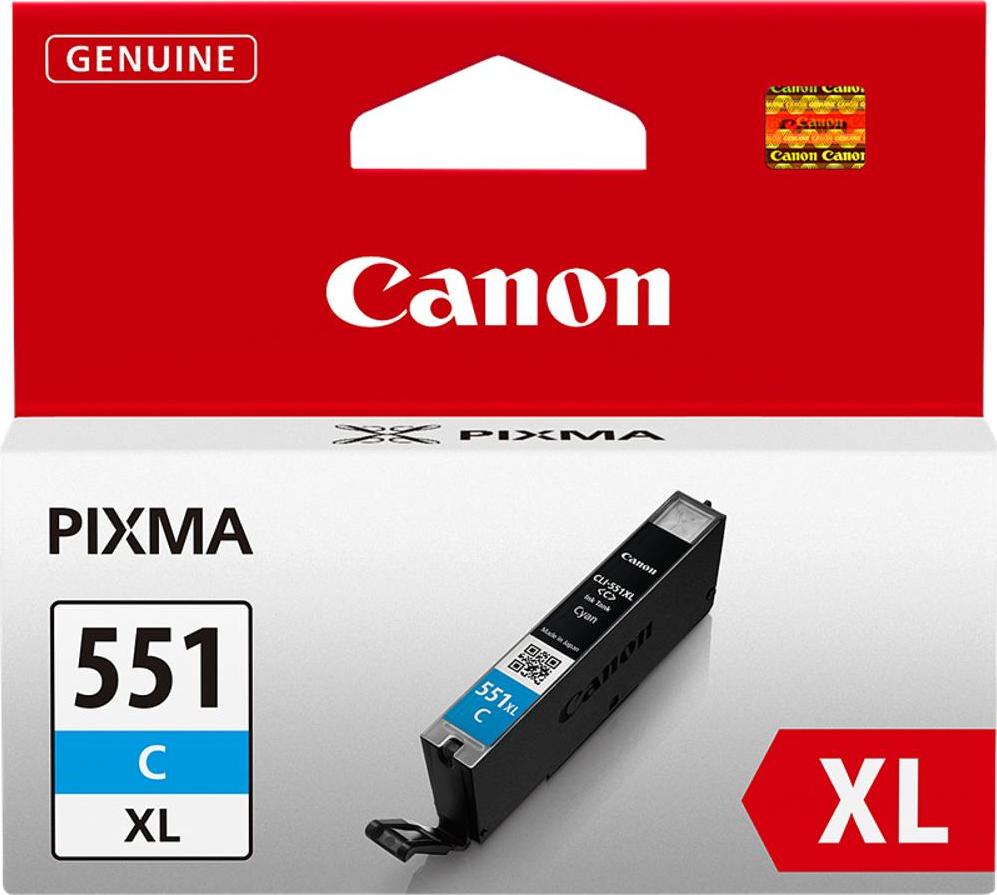 Canon CARTRIDGE CLI-551C XL azurová pro Pixma iP, Pixma iX, Pixma MG a Pixma MX 6850, 725x, 925, 8750 (695 str.)