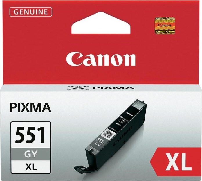 Canon CARTRIDGE CLI-551GY XL šedá pro Pixma iP, Pixma iX, Pixma MG a Pixma MX 725, 8750, 5450 (275 str.)