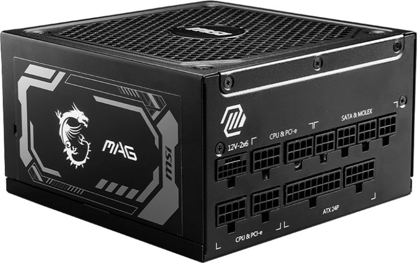 MSI zdroj MAG A1250GL PCIE5/ 1250W/ ATX3.1/ akt. PFC/ 7 let celk. záruka/ 135mm fan/ modulární kabeláž/ 80PLUS Gold