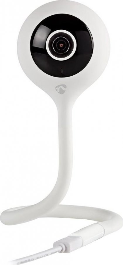 NEDIS IP Kamera/ Wi-Fi/ vnitřní/ 1080p/ senzor pro sledov. klimatu/ microUSB/ MicroSD/ Cloud/ Android/iOS/ adaptér/ bílá