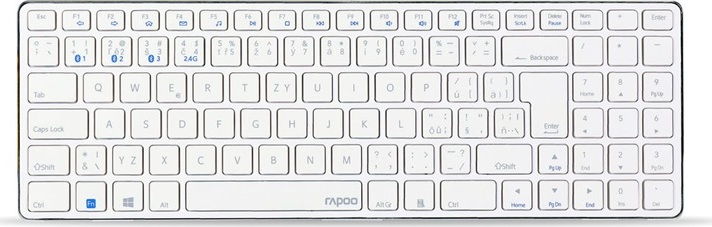 RAPOO klávesnice E9100M, bezdrátová, Ultra-slim, CZ/SK, bílá