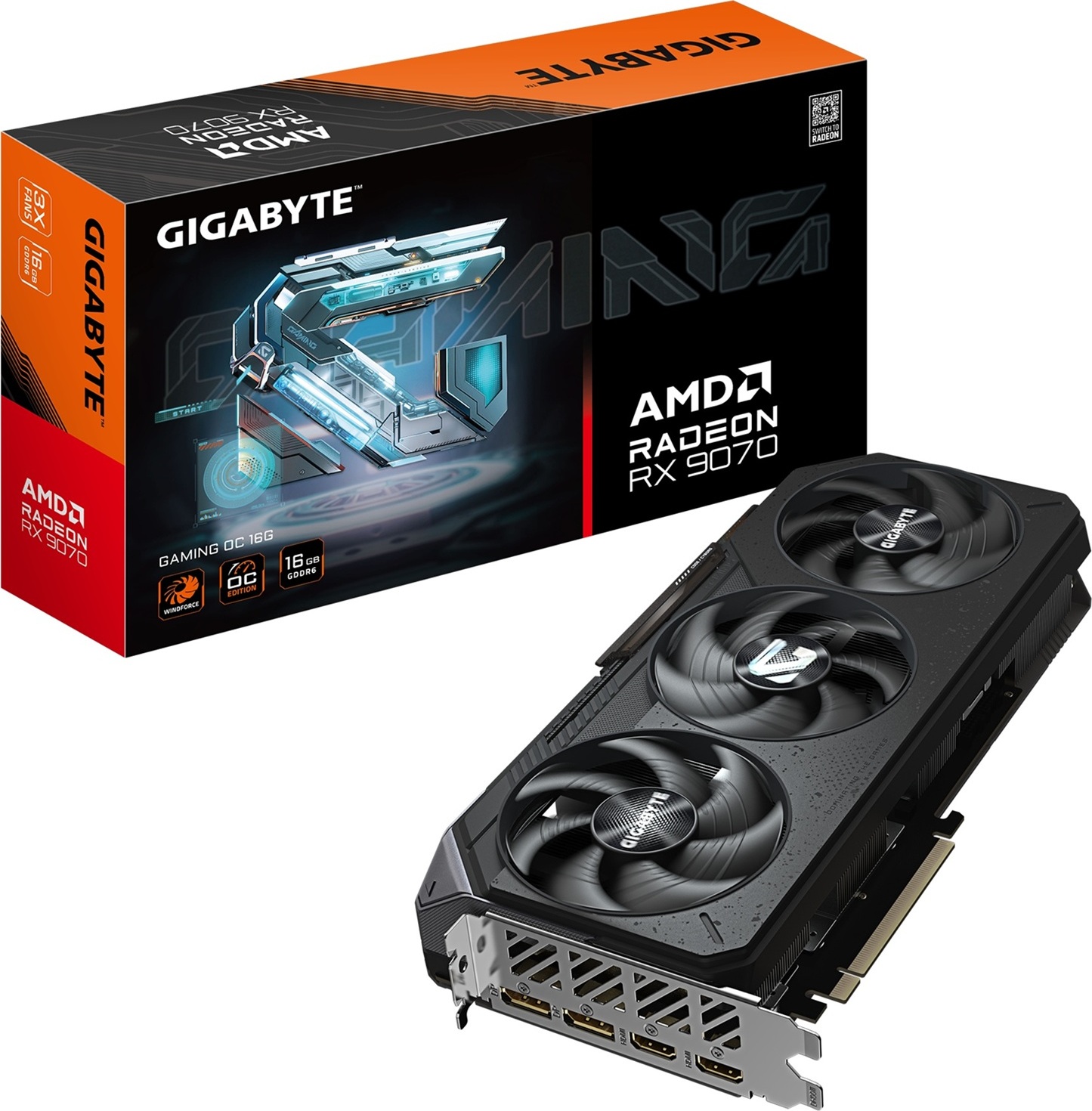 GIGABYTE AMD Radeon RX 9070 GAMING OC 16GB, RX 9070, 16GB GDDR6, 2xDP, 2xHDMI