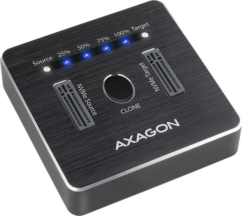 AXAGON ADSA-M2C, USB-C 3.2 Gen 2 -  2x M.2 NVMe SSD CLONE MASTER dokovací stanice