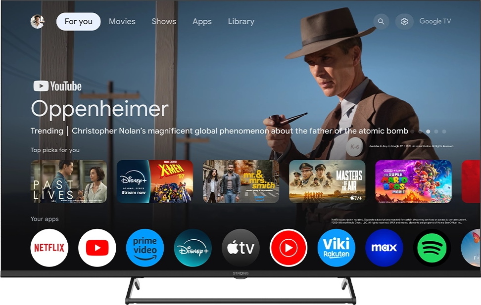 STRONG SMART LED TV 50"/ SRT50UG7773C/ UHD/ 3840x2160/ DVB-T2/C/S2/ H.265/HEVC/ 3xHDMI/ 2xUSB/ Wi-Fi/ LAN/ G/ ANDROID 14