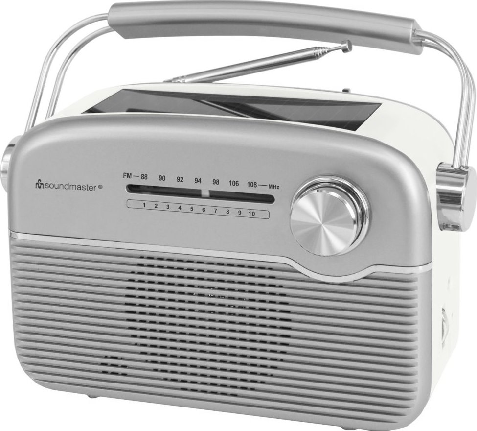 Soundmaster TR480SI rádio/ FM/ UKW/ Solární panel/ Baterie/ Stříbrné