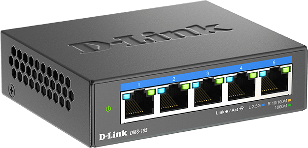 D-Link DMS-105/E 5-Port Multi-Gigabit Unmanaged Switch