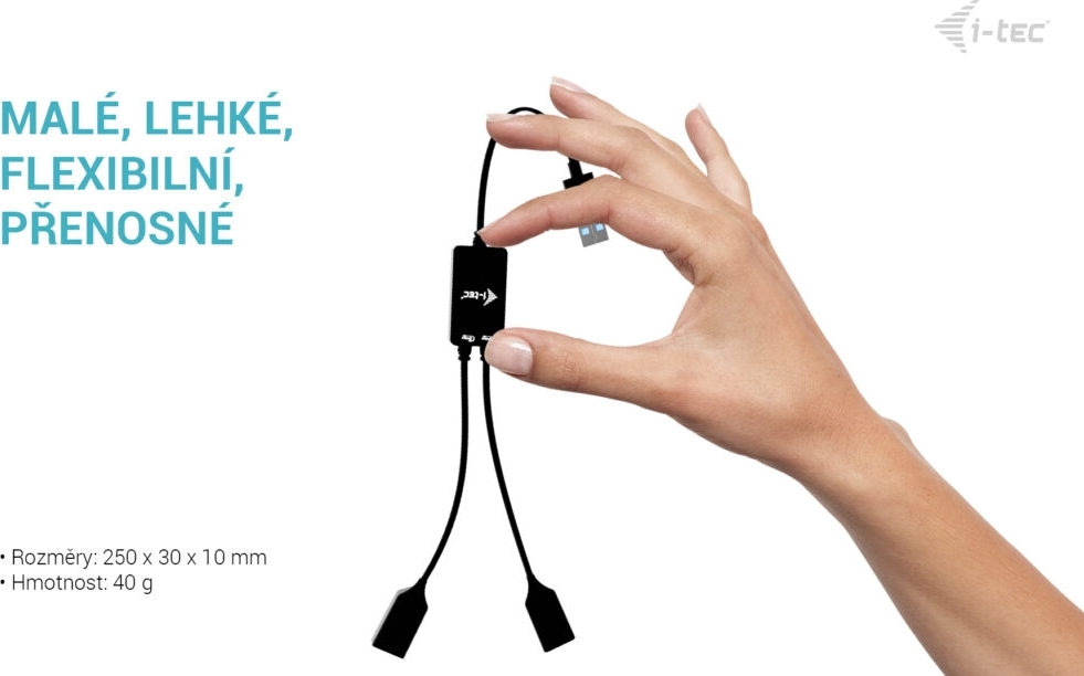 i-tec USB-A Cable HUB 2 port (2x USB-A)