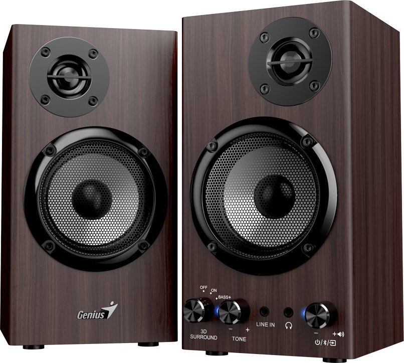 GENIUS Reproduktor SP-HF520BT, BT, 3.5mm jack, 20W, tmavé dřevo