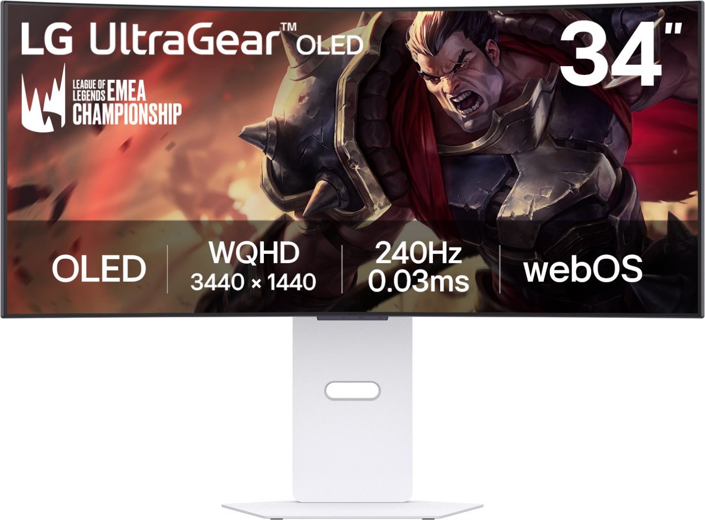 LG MT OLED 34" 34GX90SA-W OLED panel, Smart, 3440x1440, 240Hz, 2xHDMI, DP, USB 3.0, nast výška, G-sync