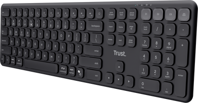 TRUST klávesnice Vaiya, Bezdrátová, US, černá