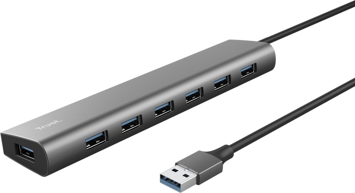 TRUST rozbočovač HALYX, 7portový rozbočovač USB 3.2 Gen1