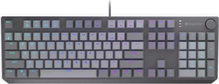 Endorfy mechanická klávesnice Thock V2 / drátová / ARGB /  red sw. / USB / num. kl. / US layout