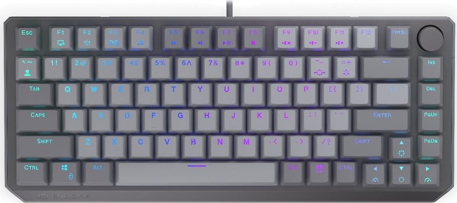 Endorfy mechanická klávesnice Thock V2 75% / drátová / ARGB /  red sw. / USB / zmenšená / US layout