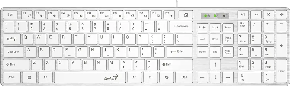 Genius Klávesnice Slimstar 126, Drátová USB, CZ+SK layout, Copilot klávesa, Bílá