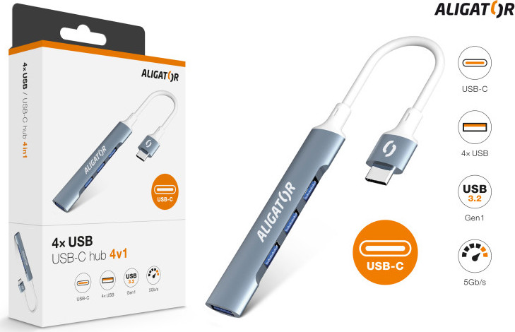 Aligator Hub USB-C / 4x USB AHUB002