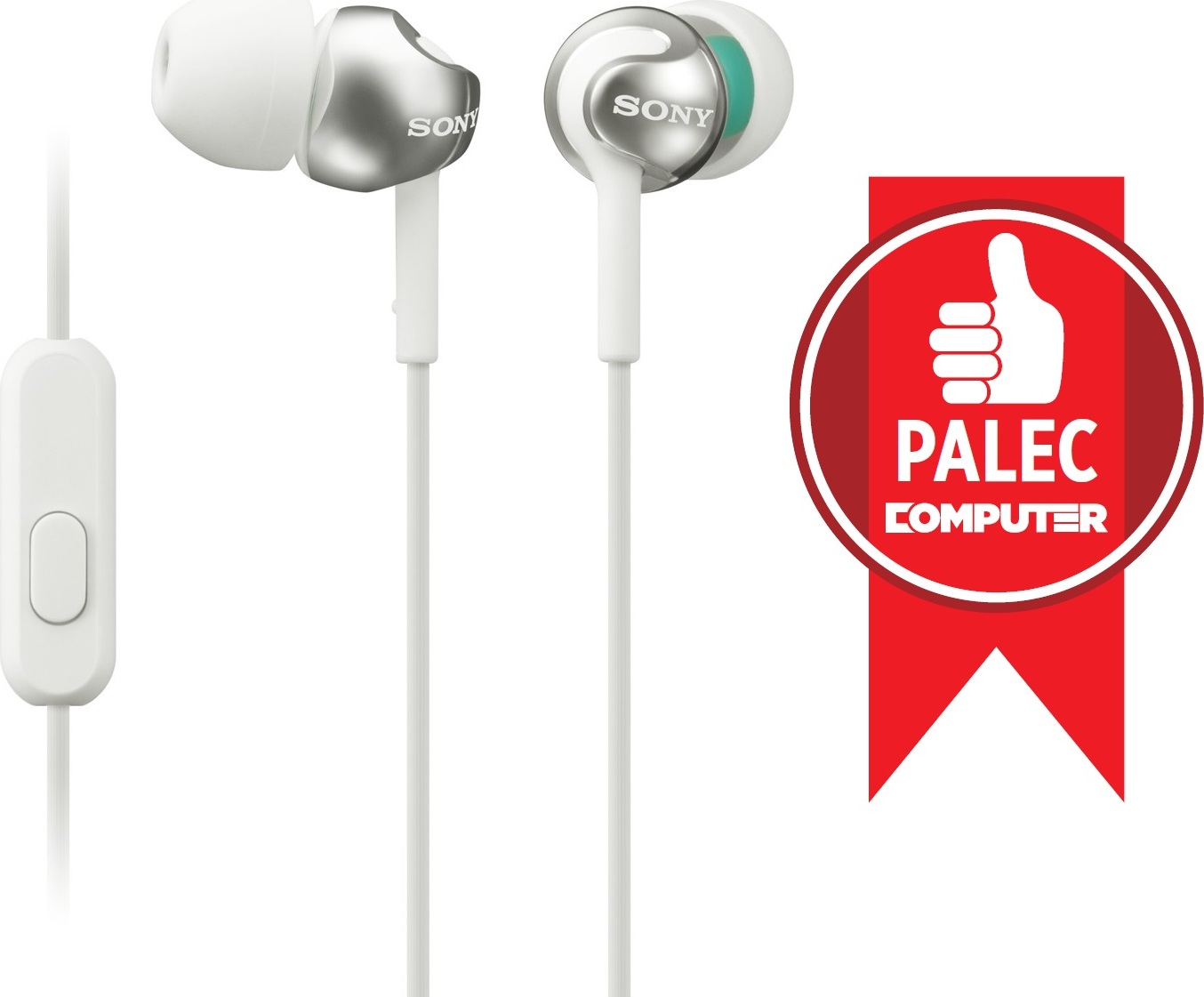 SONY stereo sluchátka MDR-EX110AP, bílá