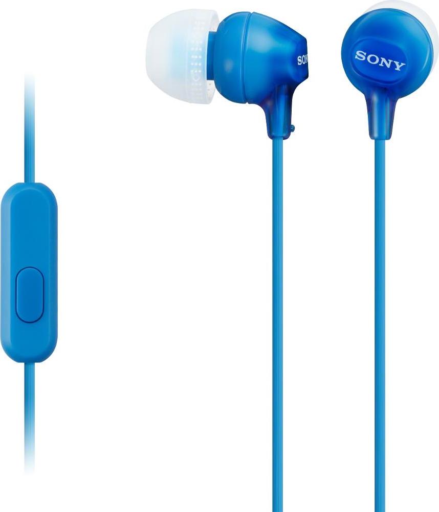 SONY stereo sluchátka MDR-EX15AP, modrá
