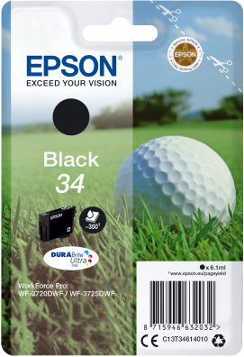 EPSON ink čer Singlepack "Golf" Black 34 DURABrite Ultra Ink 6,1 ml