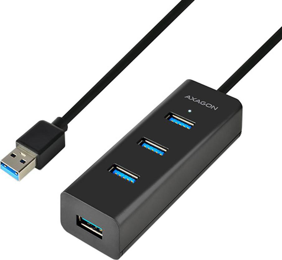 AXAGON HUE-S2BL, 4x USB 3.0 CHARGING hub, micro USB nap. konektor, kabel USB-A 1.2m