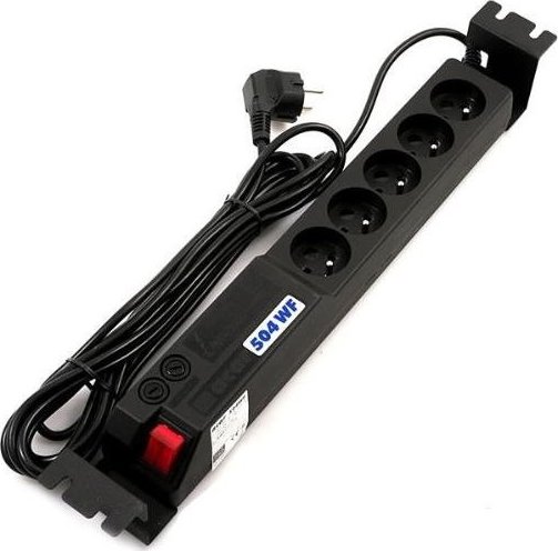ACAR 19" rozvodný panel 5x 230V, ČSN, kabel 3m, přepěťová ochrana, filtr proti rušení, 2x pojistka, montáž do racku