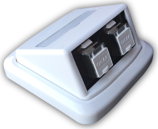 Dvojzásuvka ABB TANGO 2xRJ45 cat6A STP bílá