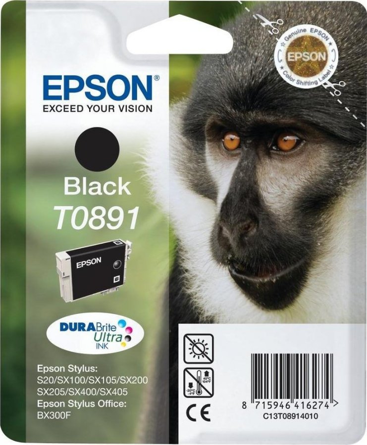 EPSON ink čer Stylus S20/SX100/SX200/SX400 (T0891) - black