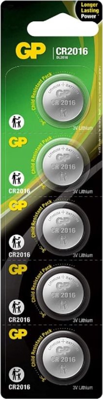 GP lithiová baterie 3V CR2016 5ks