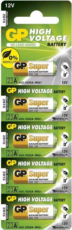 GP alkalická baterie 12V 23A 5ks