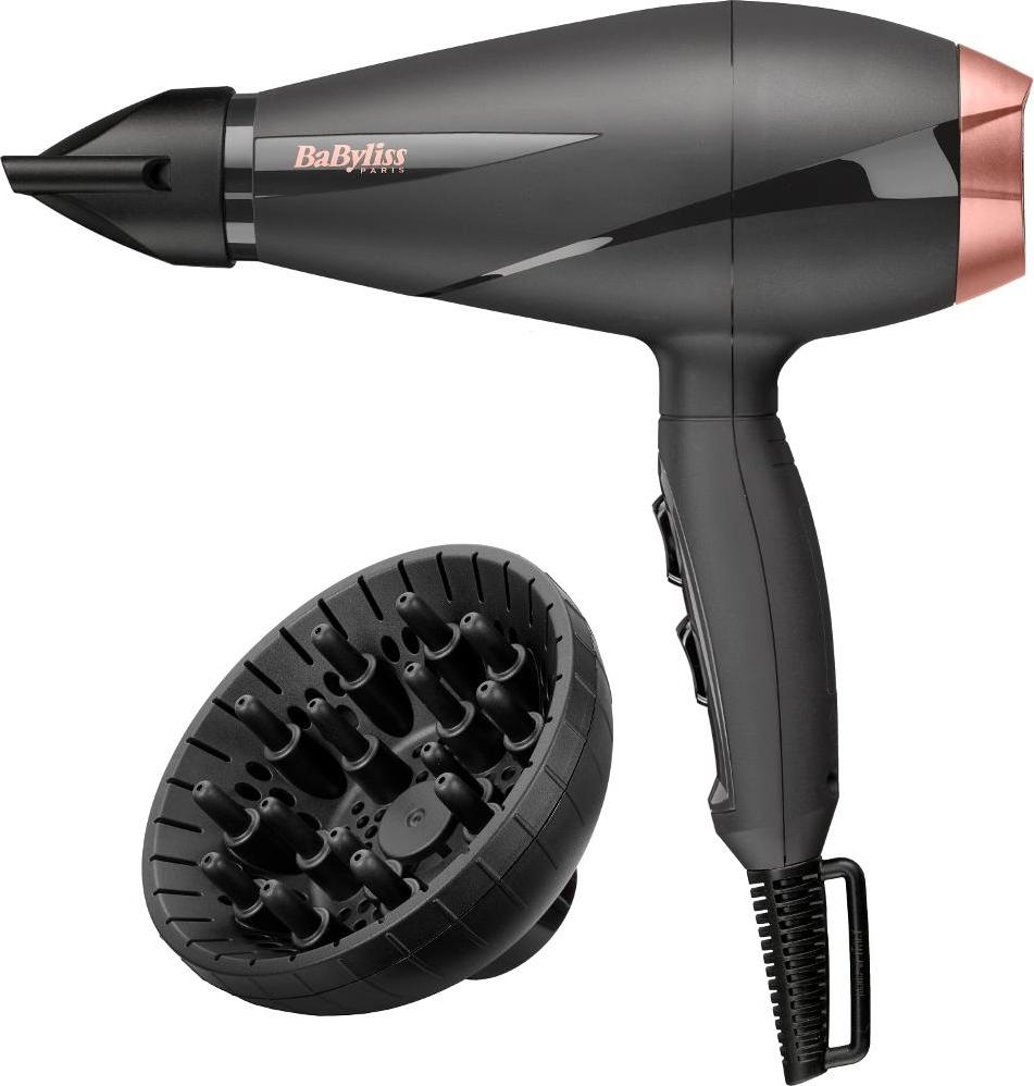 BaByliss 6709DE fén, 2100 W, 2 rychlosti, 3 teploty, studený vzduch, ionizátor, difuzér, černý