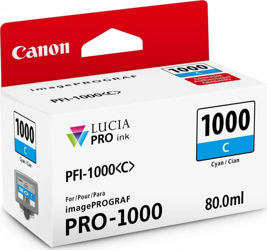 Canon CARTRIDGE PFI-1000C azurová pro ImagePROGRAF PRO-1000 (675 str.)