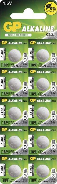 GP alkalická baterie 1,5V LR54 10ks