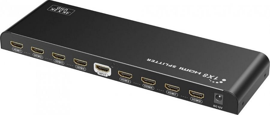 PremiumCord HDMI 2.0 splitter 1-8 porty, 4K x 2K/60Hz, FULL HD, 3D, černý
