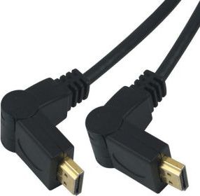 PREMIUMCORD Kabel HDMI A - HDMI A M/M 15m, otočné zlacené konektory
