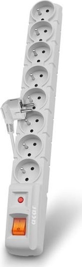 Acar S8 3m kabel, 8 zásuvek, přepěťová ochrana, bílá
