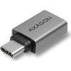 AXAGON RUCM-AFA, redukce USB-C (M) -> USB-A (F), USB 3.2 Gen 2, 3A, ALU