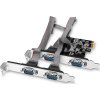 AXAGON PCEA-S4N, PCIe řadič - 4x sériový port (RS232) 250 kbps, vč. LP