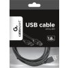 GEMBIRD Kabel USB 2.0 A-B propojovací 1,8m Professional (černý, zlacené kontakty)