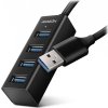 AXAGON HUE-M1AL, 4x USB 3.2 Gen 1 MINI hub, kovový, kabel USB-A 1.2m