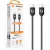 ALIGATOR datový kabel POWER 60W, USB-C/USB-C 3A, délka 1 m, černá