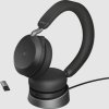 Jabra náhlavní souprava Evolve2 75 včetně stojánku, Link 380a MS, stereo, černá