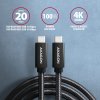 AXAGON BUCM32-CM10AB, SPEED+ kabel USB-C <-> USB-C, 1m, USB 20Gbps, PD 100W 5A, 4k HD, ALU, oplet, černý