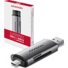 AXAGON CRE-SAC, USB3.2 Gen 1 Type-C + Type-A externí čtečka karet SD/microSD, podpora UHS-I