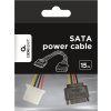 GEMBIRD Kabel SATA napájecí 15cm (interní, redukce molex 5,25"/SATA)